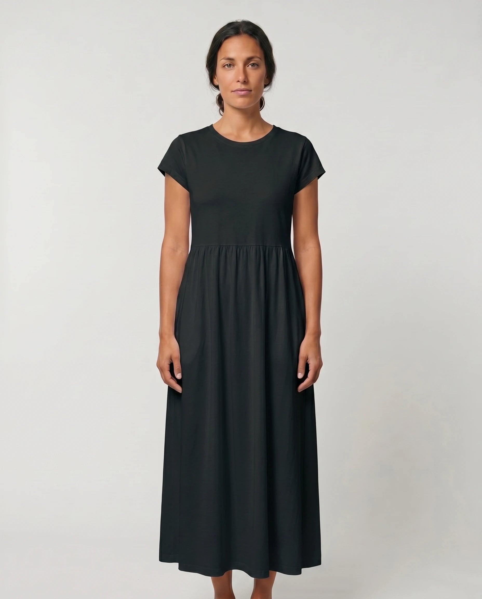 Robe longue en coton noire - Zolena