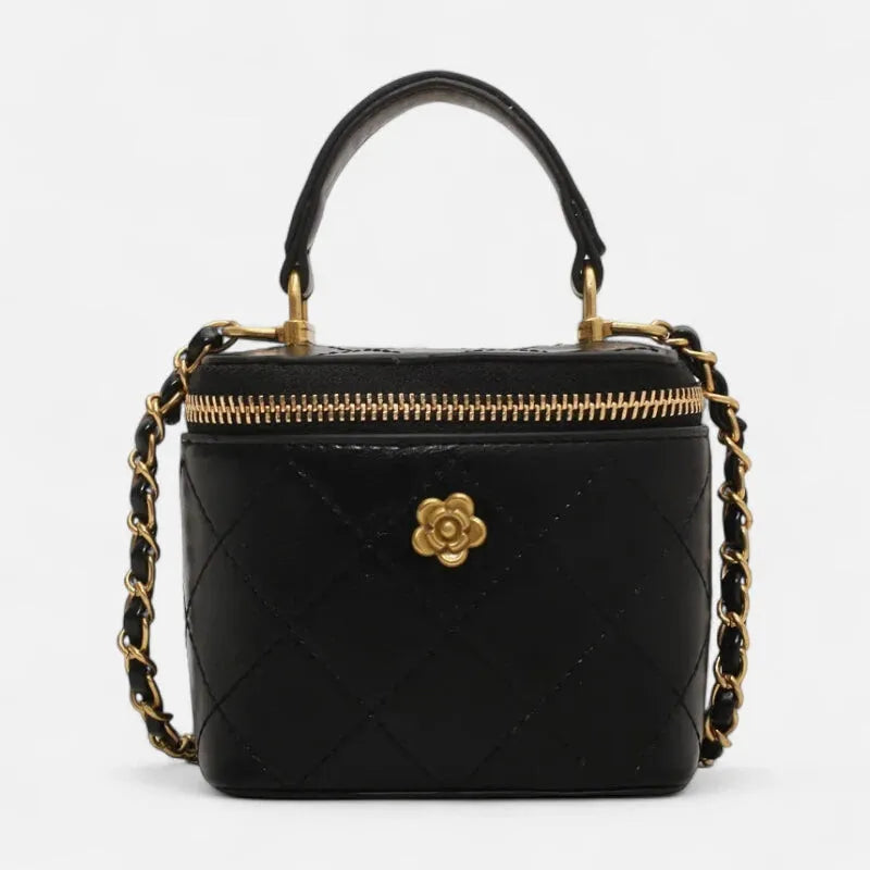 Petit sac à main bandoulière cubique matelassé au finition doré Aurore
