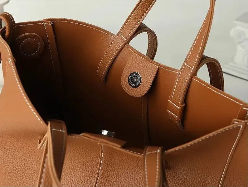 Petit sac à main cabas structuré double porté Élise