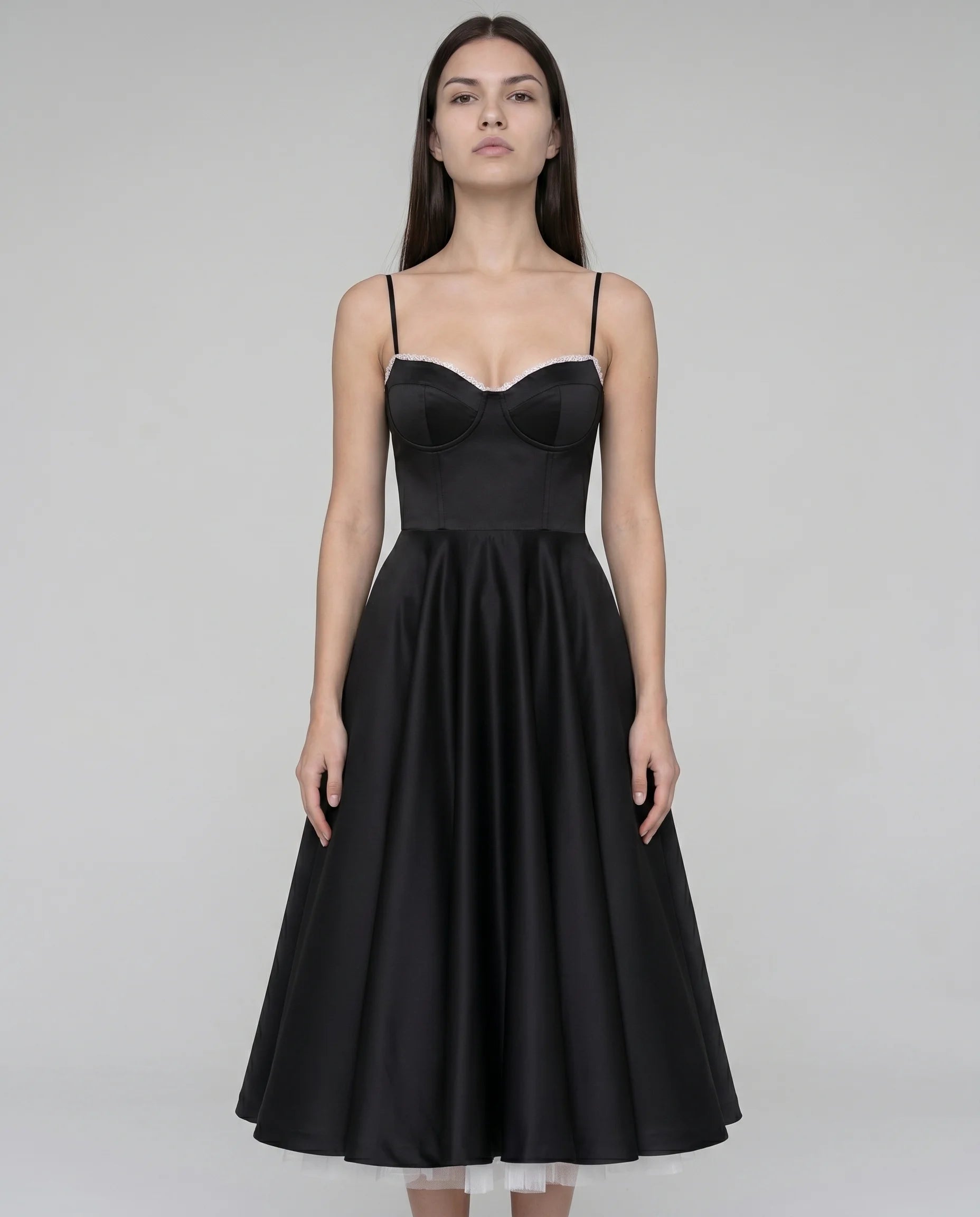 Robe Corset Tulle Céleste Noir — vue 2