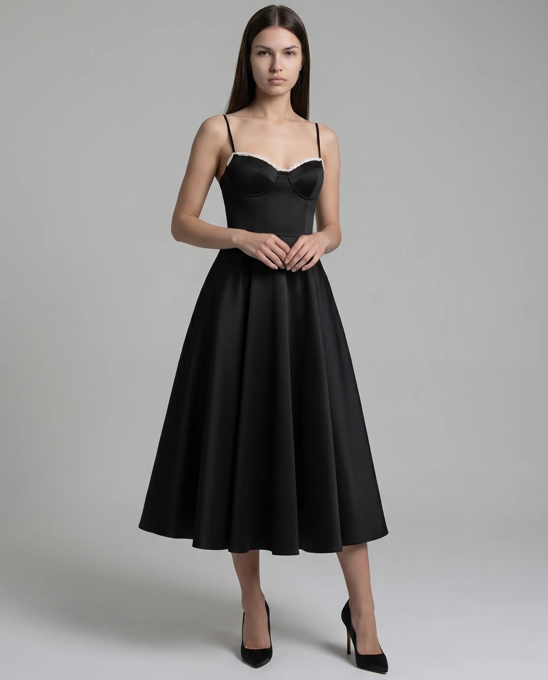 Robe Corset Tulle Céleste Noir — vue 4