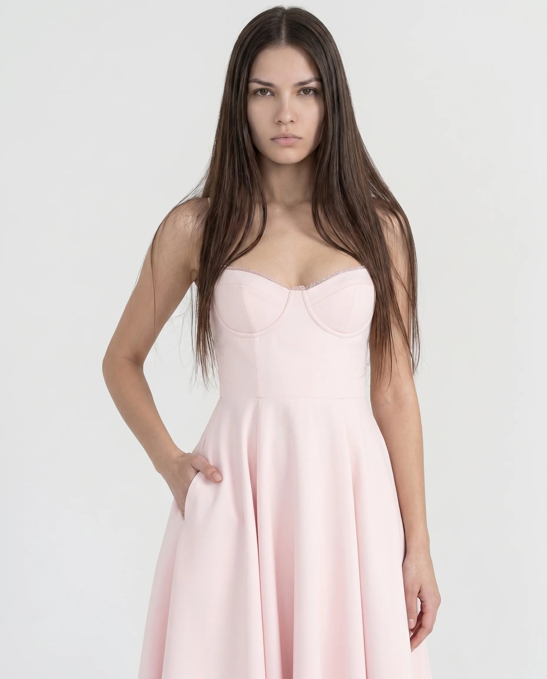 Robe Corset Tulle Céleste Rose Blush — vue 3