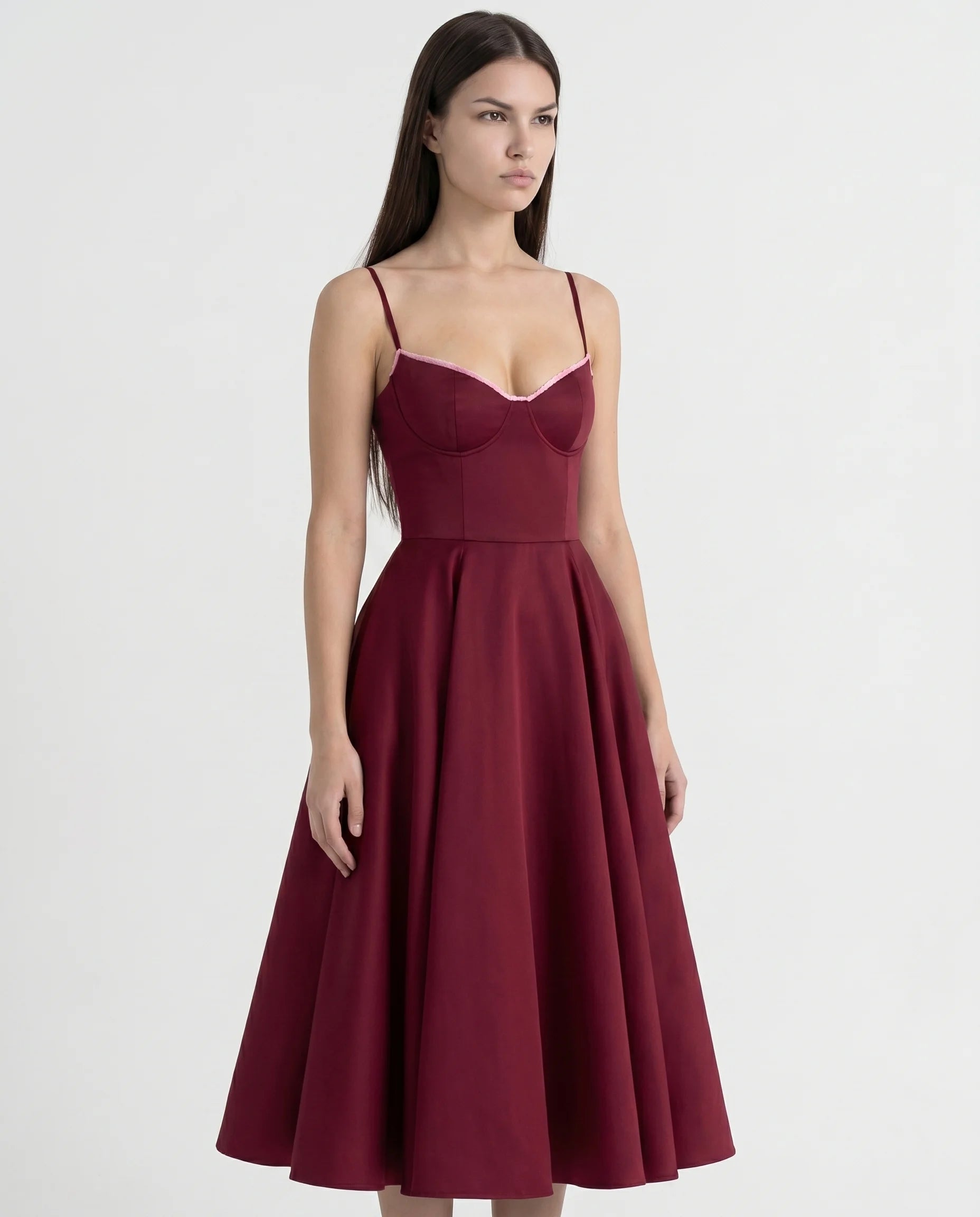 Robe Corset Tulle Céleste Bordeaux — vue 2
