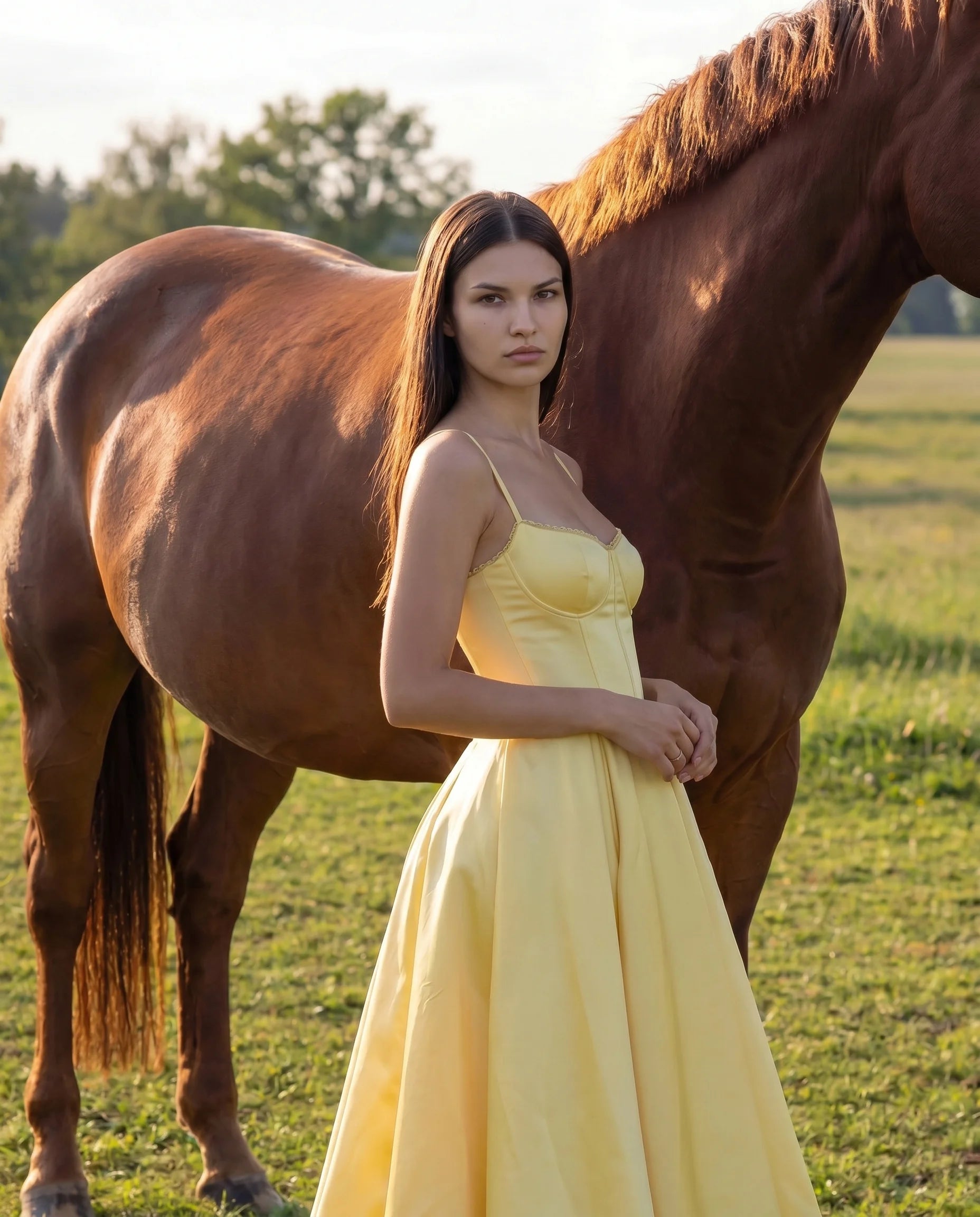 Robe Corset Tulle Céleste Jaune Beurre — vue 6