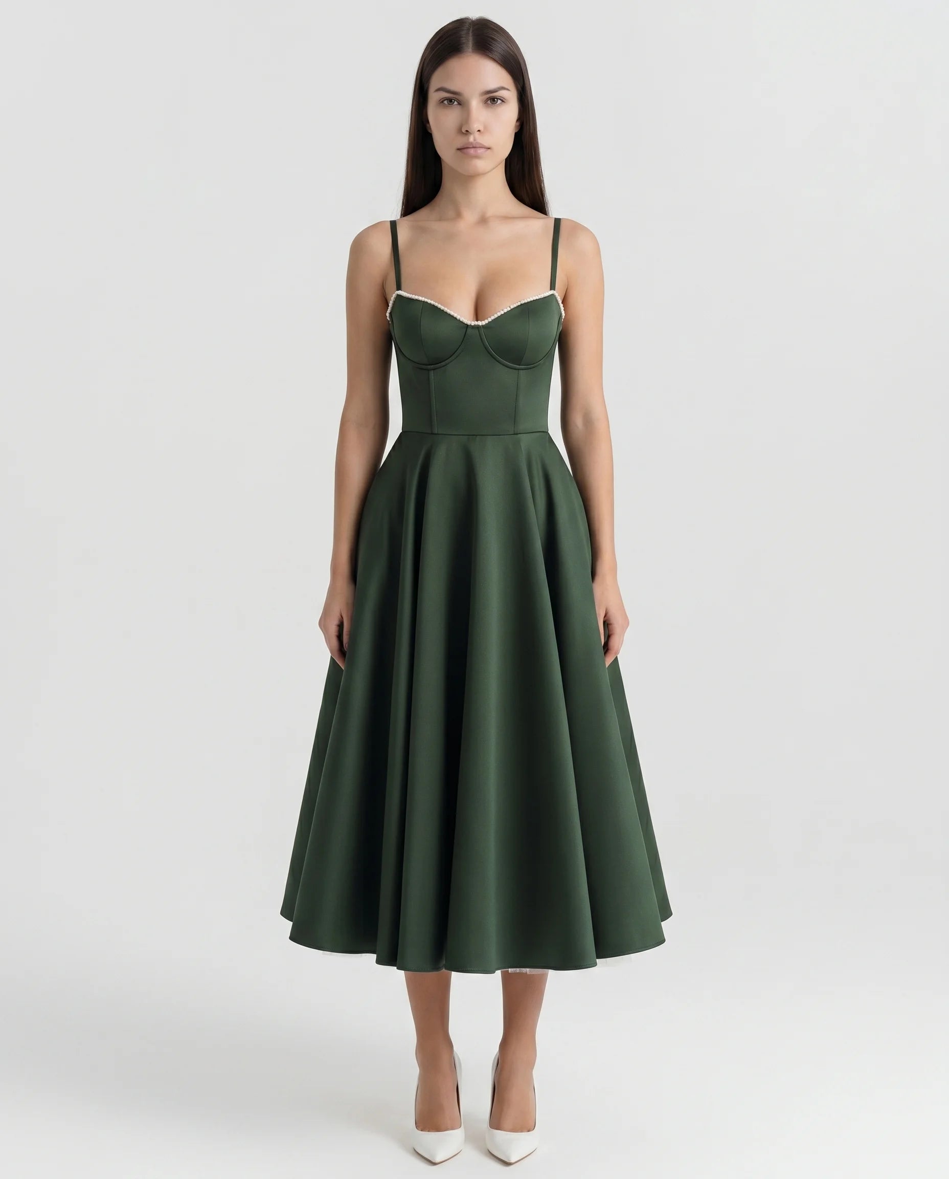 Robe Corset Tulle Céleste Vert Forêt — vue 1