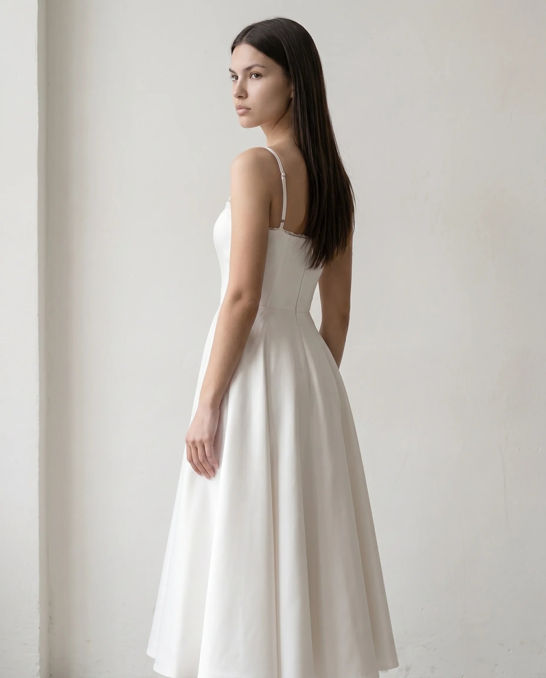 Robe Corset Tulle Céleste Blanc — vue de dos