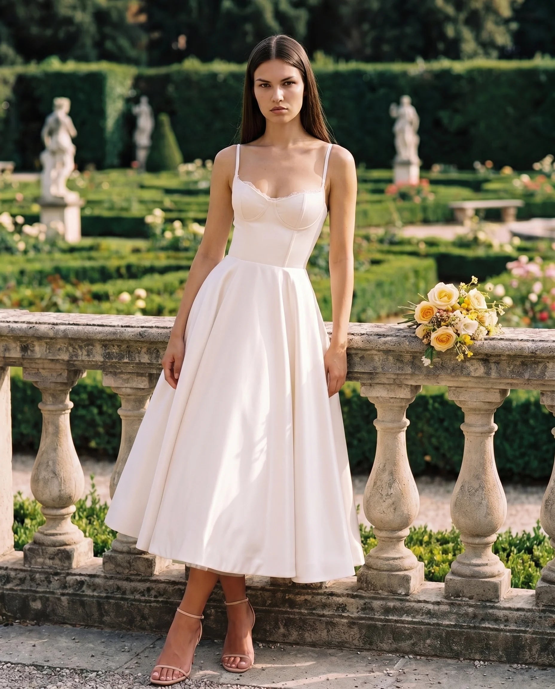 Robe Corset Tulle Céleste Blanc — lifestyle