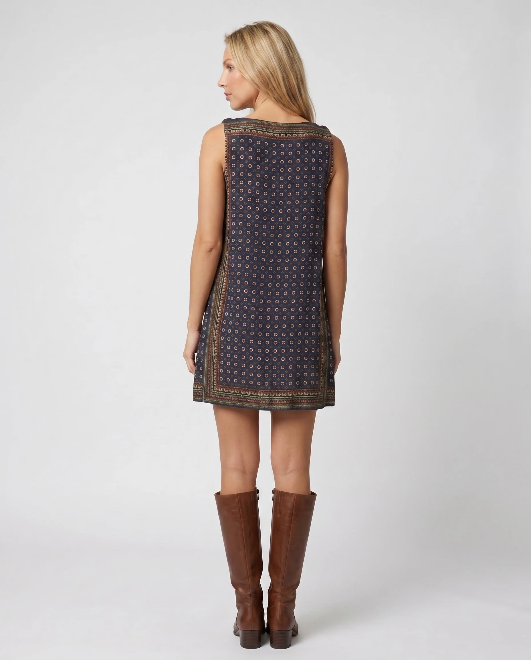 Robe trapeze courte imprime Sixtine - studio dos
