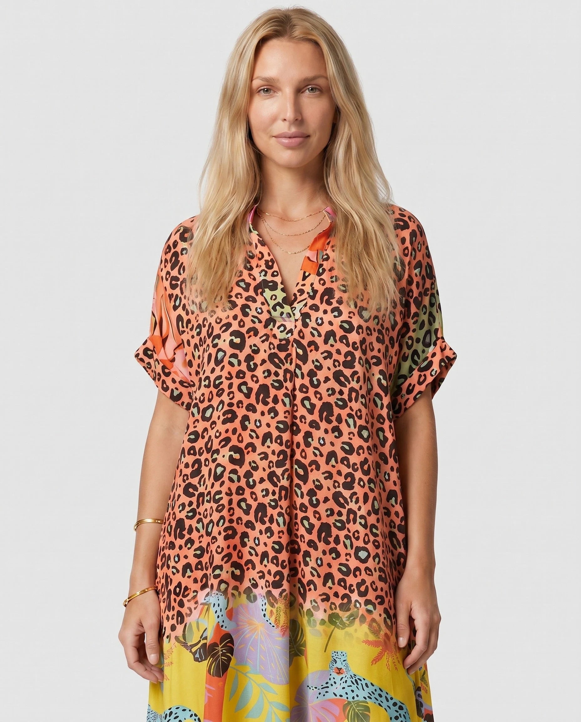 Robe d'été ample à imprimé léopard — Maïa - Léopard Jaune