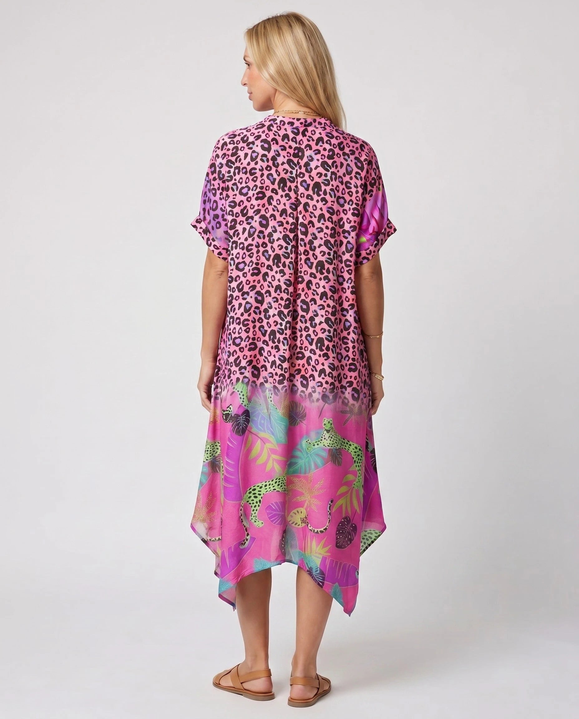 Robe d'été ample à imprimé léopard — Maïa - Léopard Rose