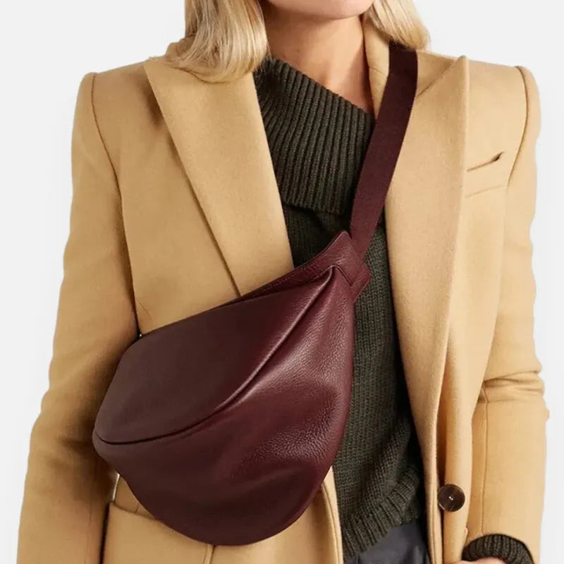 Sac à main banane demi-lune en cuir chic Thérèse