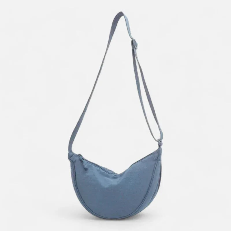 Sac à main banane demi-lune en tissu tendance Émilienne