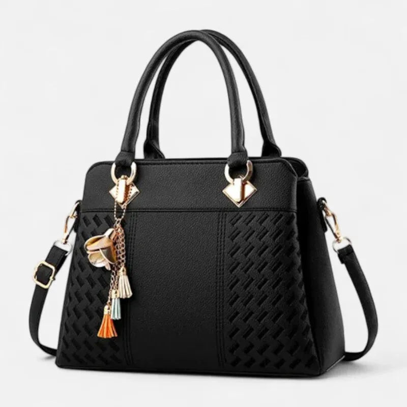 Sac à main bandoulière avec son charms doré assortie Morgane