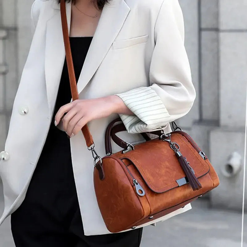 Sac à main bandoulière vintage multipoches à rabat Suzanne