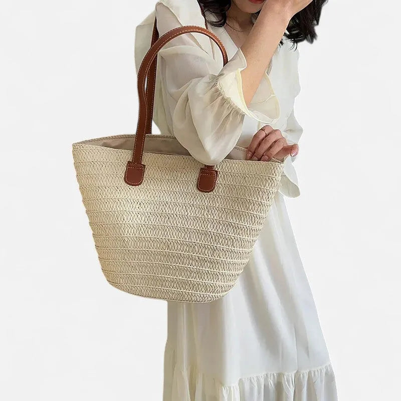 Sac à main cabas en paille Salomé