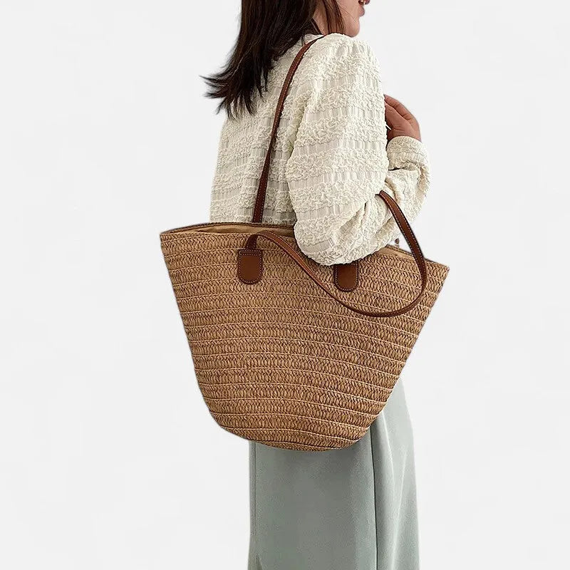 Sac à main cabas en paille Salomé