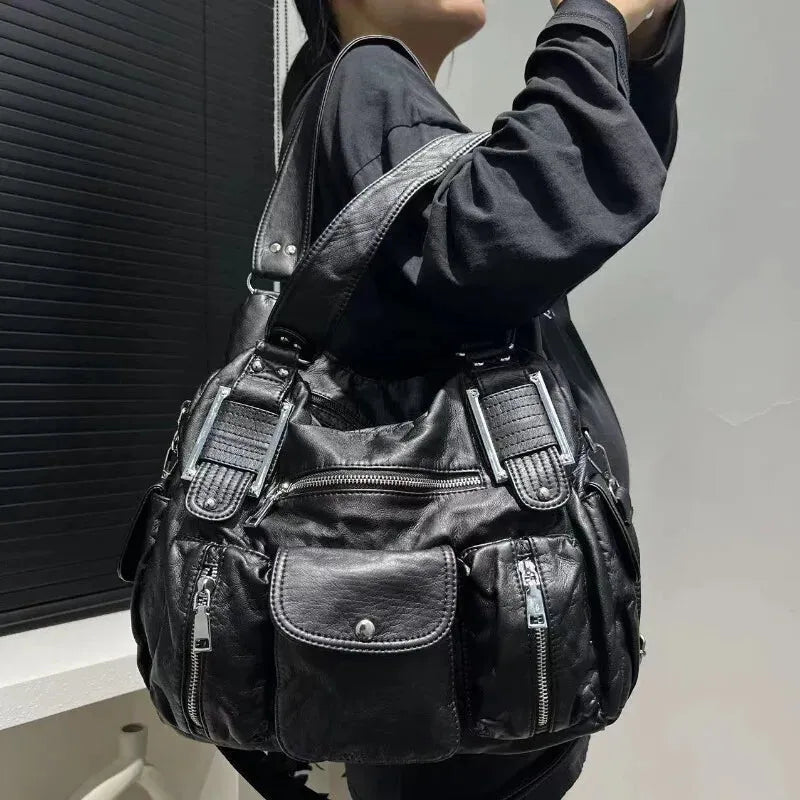 Sac à main de cours vintage et souple à bandoulière Clémentine