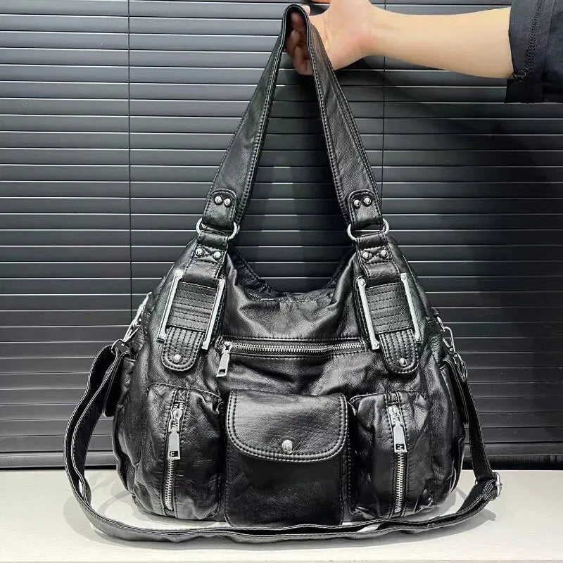 Sac à main de cours vintage et souple à bandoulière Clémentine