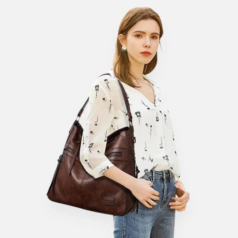 Sac à main hobo multipoches à bandoulière Eléna