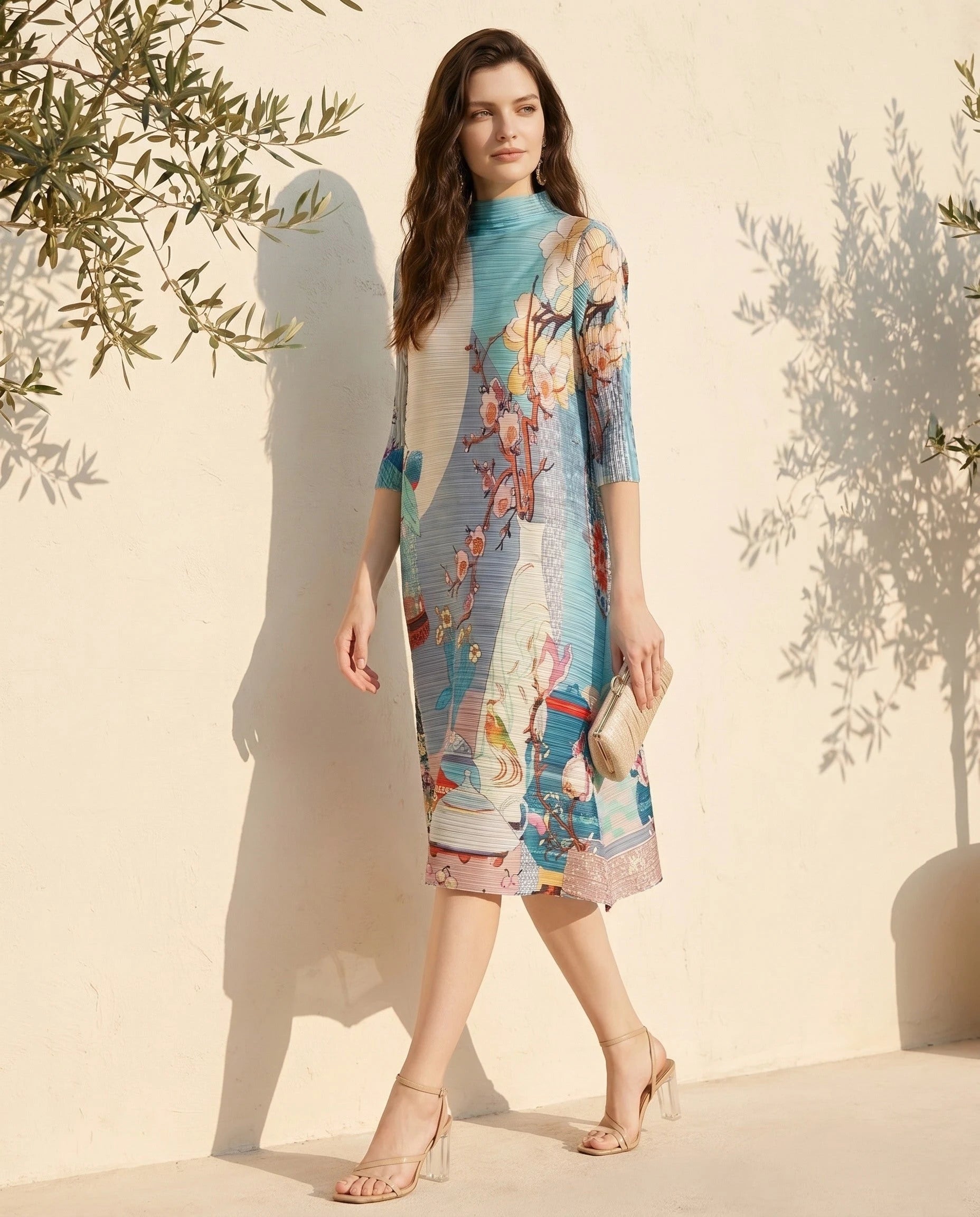 Robe Octavie en extérieur méditerranéen - golden hour